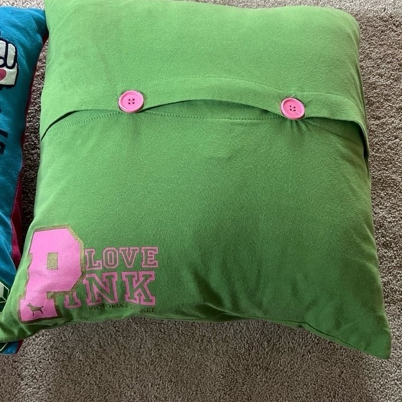 VS PINK PILLOW THROW PILLOW & CASE PEACE LOVE PINK GREEN VINTAGE 2005 - Picture 5 of 12